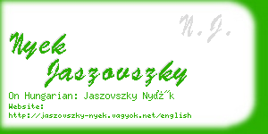 nyek jaszovszky business card